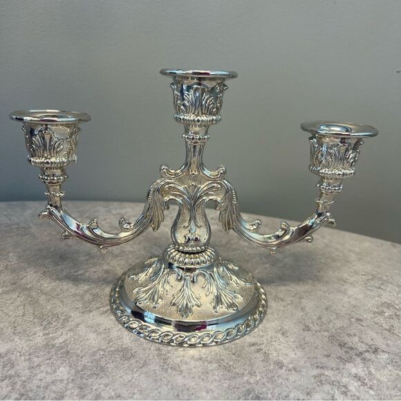 Vintage Other - Elegant Vintage Silver-Plated Candelabra